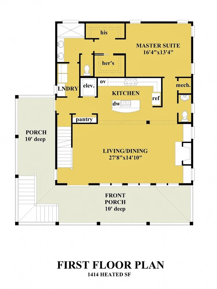 1. stāvs 9 – Trīsstāvu mājas projekts 190 m²: 3 Guļamistabas, 3 Vannasistabas, Atvērta virtuve, Garāža — 43809R