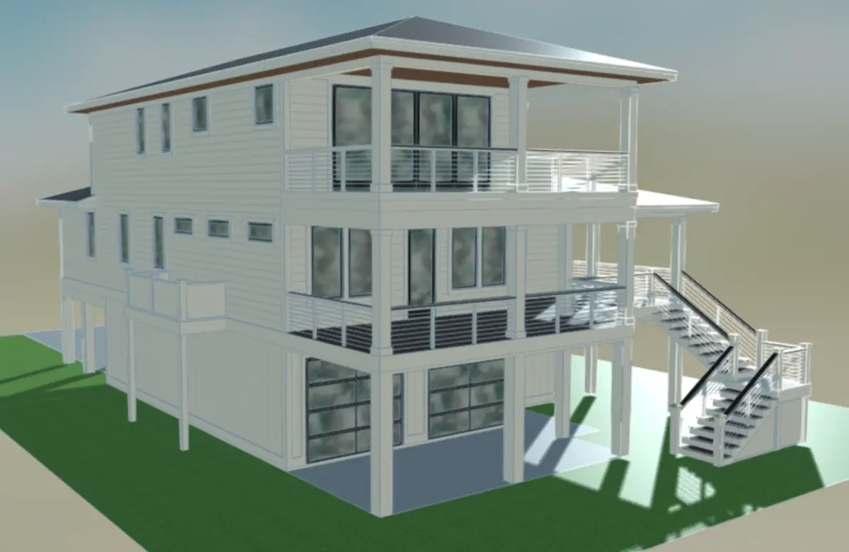 Galvenie attēli 8 – Trīsstāvu mājas projekts 279 m²: 4 Guļamistabas, Darba istaba, 5 Vannasistabas, Atvērta virtuve, Garāža — 21358R