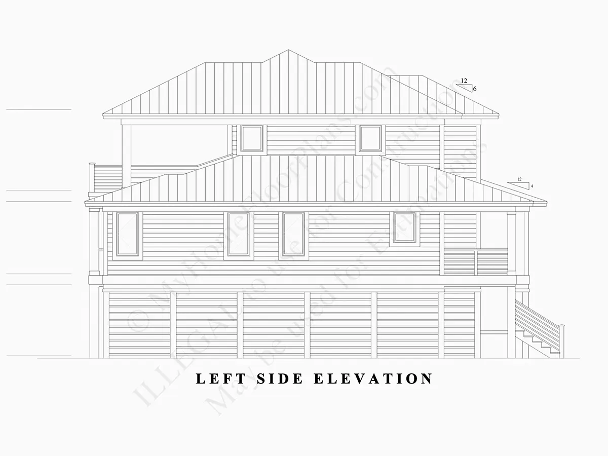 Fasādes 16 – Trīsstāvu mājas projekts 301 m²: 4 Guļamistabas, 4 Vannasistabas, Atvērta virtuve, Garāža — 87724R