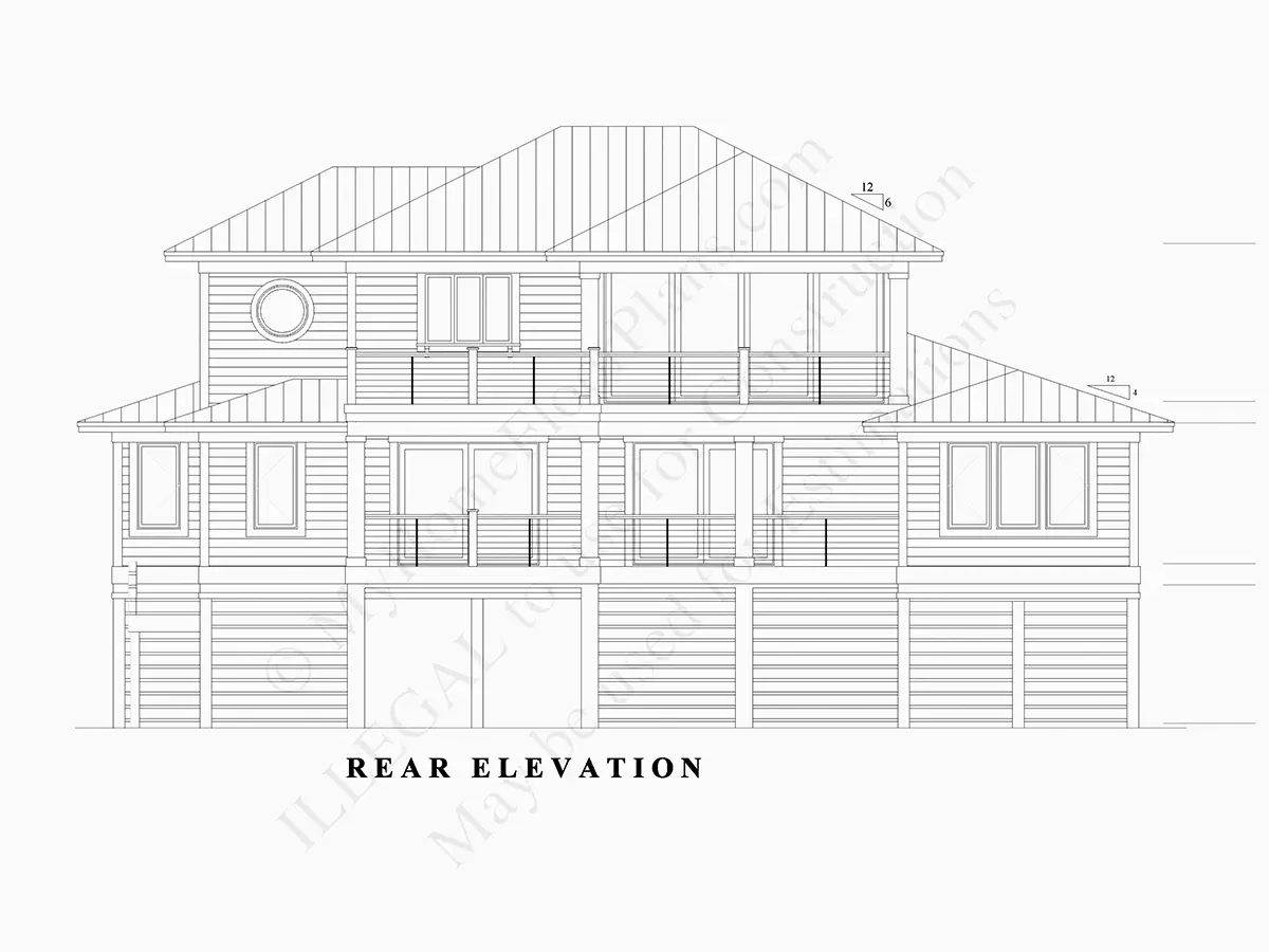 Fasādes 17 – Trīsstāvu mājas projekts 301 m²: 4 Guļamistabas, 4 Vannasistabas, Atvērta virtuve, Garāža — 87724R