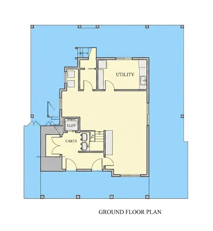 Pagrabs 8 – Trīsstāvu mājas projekts 256 m²: 3 Guļamistabas, 5 Vannasistabas, Atvērta virtuve, Garāža — 44310R