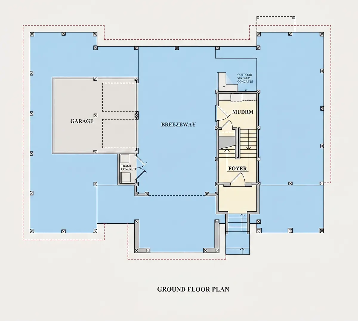 Pagrabs 6 – Trīsstāvu mājas projekts 275 m²: 3 Guļamistabas, 3 Vannasistabas, Atvērta virtuve, Garāža — 92647R