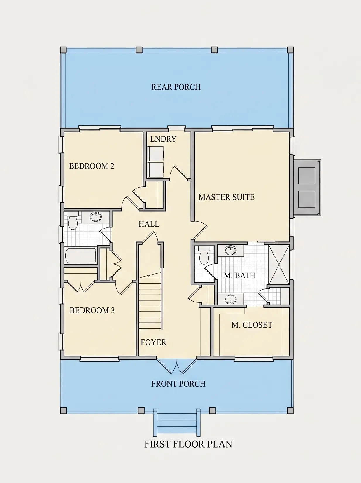 1. stāvs 22 – Divstāvu mājas projekts 219 m²: 5 Guļamistabas, 3 Vannasistabas, Atvērta virtuve, bez Garāžas — 53391R