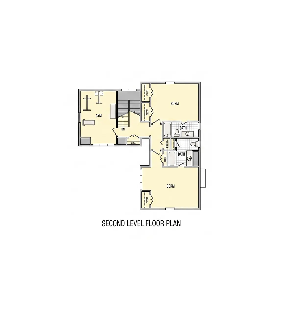 2. stāvs 9 – Divstāvu mājas projekts 275 m²: 3 Guļamistabas, Darba istaba, 5 Vannasistabas, Atvērta virtuve, Garāža — 85873R