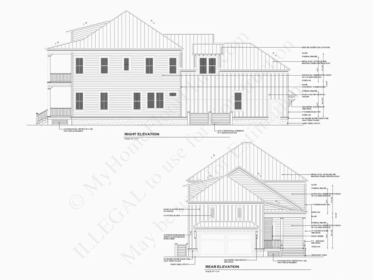 Fasādes 8 – Divstāvu mājas projekts 384 m²: 3 Guļamistabas, 4 Vannasistabas, Garāža — 61518R