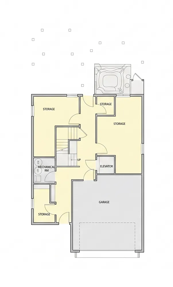 Pagrabs 14 – Trīsstāvu mājas projekts 355 m²: 4 Guļamistabas, Darba istaba, 4 Vannasistabas, Atvērta virtuve, Garāža — 13825R