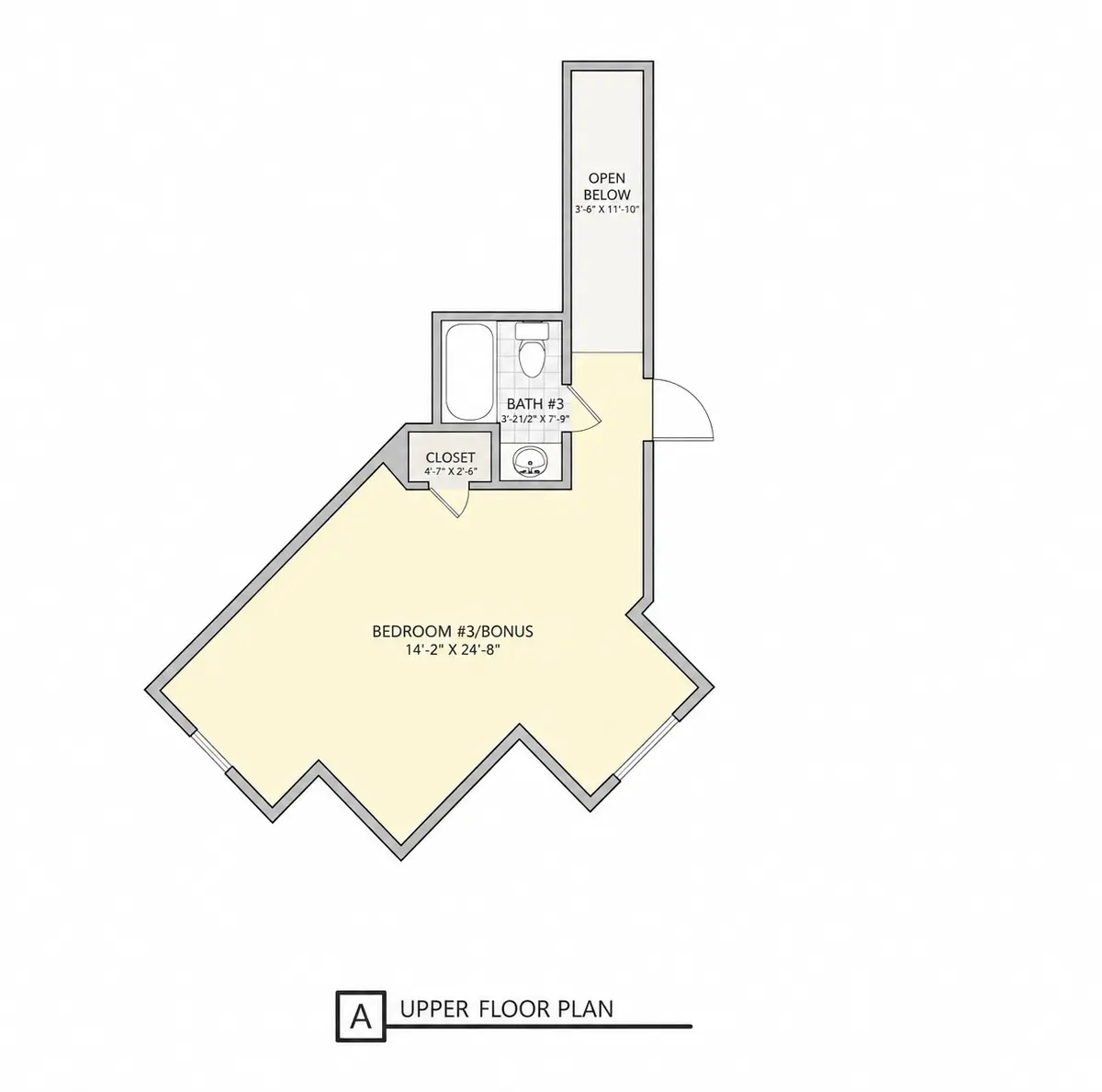 2. stāvs 1 – Mājas projekts ar mansardu 270 m²: 3 Guļamistabas, Darba istaba, 4 Vannasistabas, Atvērta virtuve, Garāža — 39461R