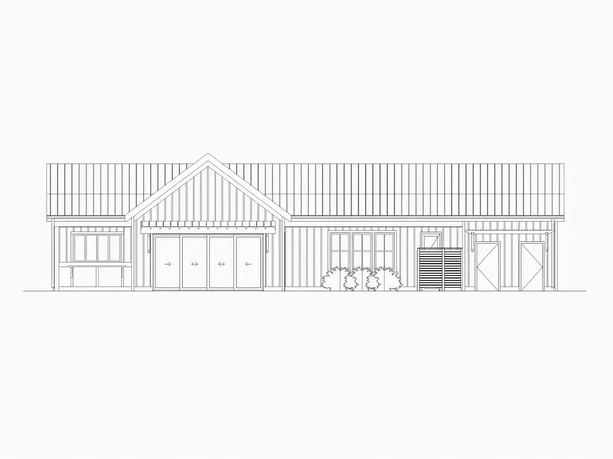 Fasādes 5 – Vienstāva mājas projekts 109 m²: 1 Guļamistabas, 1 Vannasistabas, Atvērta virtuve, Garāža — 82483R