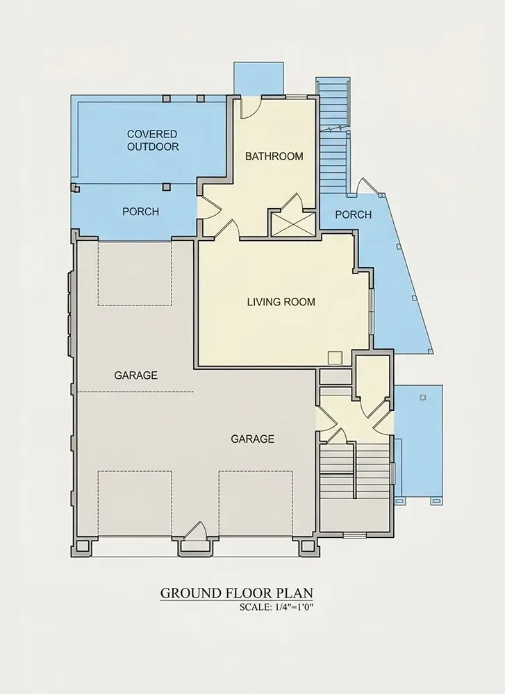 Pagrabs 8 – Trīsstāvu mājas projekts 282 m²: 3 Guļamistabas, Darba istaba, 5 Vannasistabas, Atvērta virtuve, Garāža — 55837R
