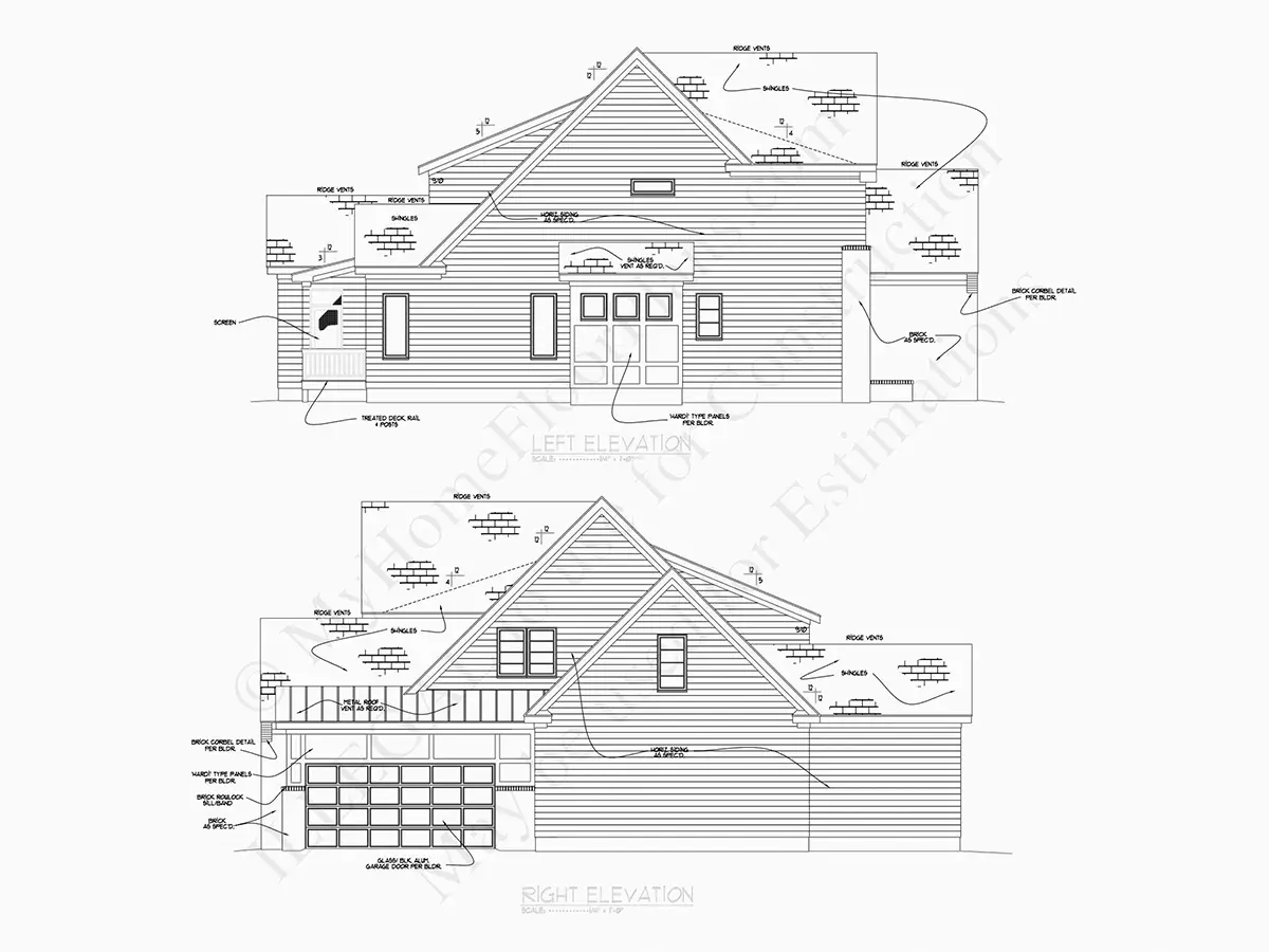 Fasādes 13 – Divstāvu mājas projekts 381 m²: 4 Guļamistabas, 5 Vannasistabas, Atvērta virtuve, Garāža — 84914R