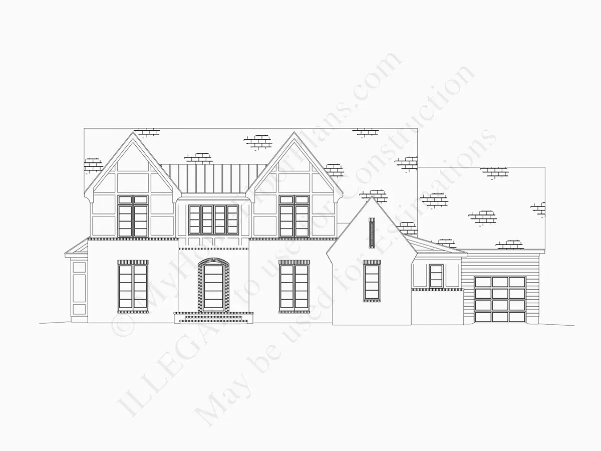 Fasādes 12 – Divstāvu mājas projekts 381 m²: 4 Guļamistabas, 5 Vannasistabas, Atvērta virtuve, Garāža — 84914R