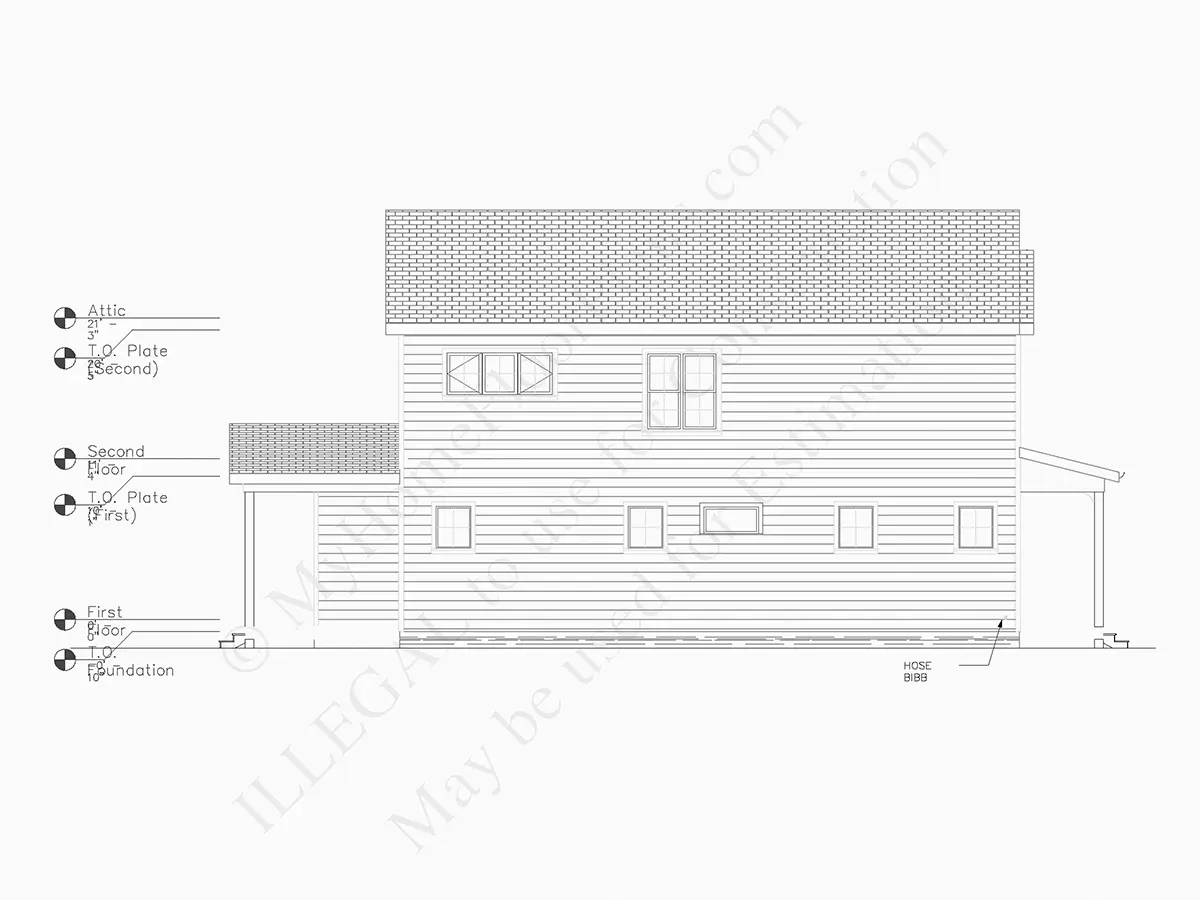 Fasādes 8 – Divstāvu mājas projekts 240 m²: 3 Guļamistabas, Darba istaba, 3 Vannasistabas, Atvērta virtuve, Garāža — 94159R