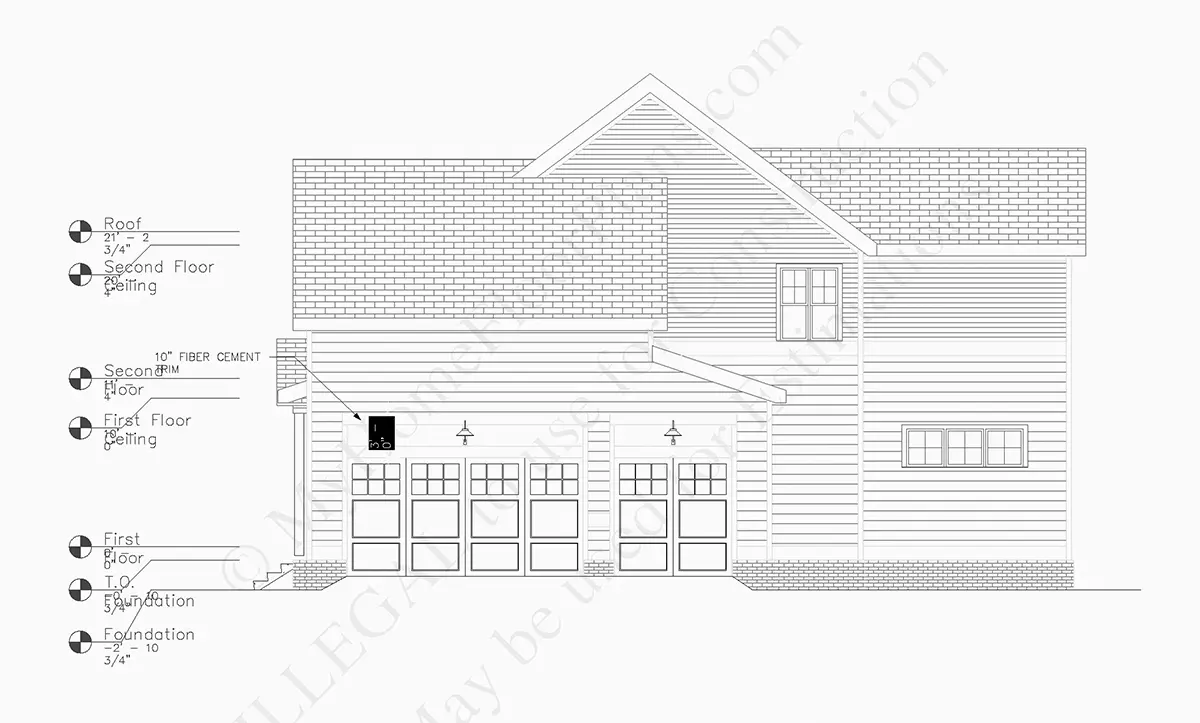 Fasādes 7 – Divstāvu mājas projekts 356 m²: 4 Guļamistabas, 4 Vannasistabas, Atvērta virtuve, Garāža — 13464R