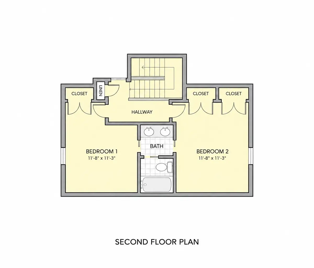 2. stāvs 28 – Trīsstāvu mājas projekts 204 m²: 3 Guļamistabas, 4 Vannasistabas, bez Garāžas — 44908R