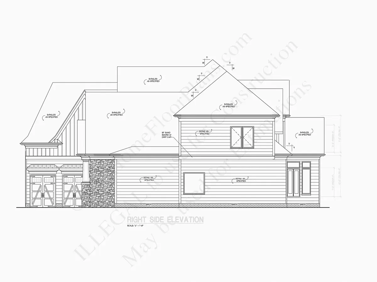 Fasādes 6 – Divstāvu mājas projekts 497 m²: 4 Guļamistabas, Darba istaba, 6 Vannasistabas, Atvērta virtuve, Garāža — 82132R