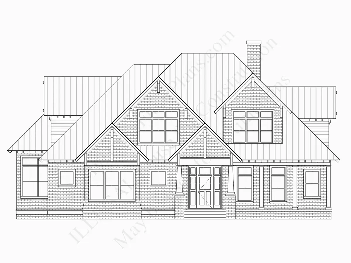 Fasādes 28 – Divstāvu mājas projekts + pagrabu 630 m²: 6 Guļamistabas, 6 Vannasistabas, Atvērta virtuve, Garāža — 59624R