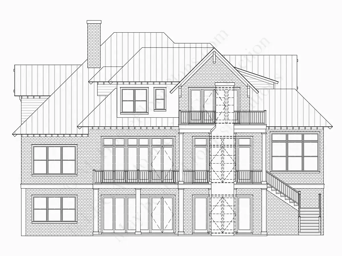 Fasādes 31 – Divstāvu mājas projekts + pagrabu 630 m²: 6 Guļamistabas, 6 Vannasistabas, Atvērta virtuve, Garāža — 59624R