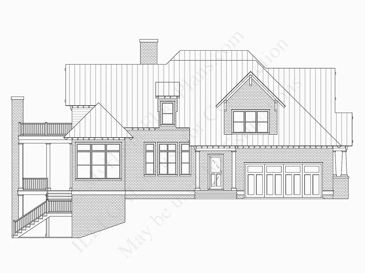 Fasādes 29 – Divstāvu mājas projekts + pagrabu 630 m²: 6 Guļamistabas, 6 Vannasistabas, Atvērta virtuve, Garāža — 59624R