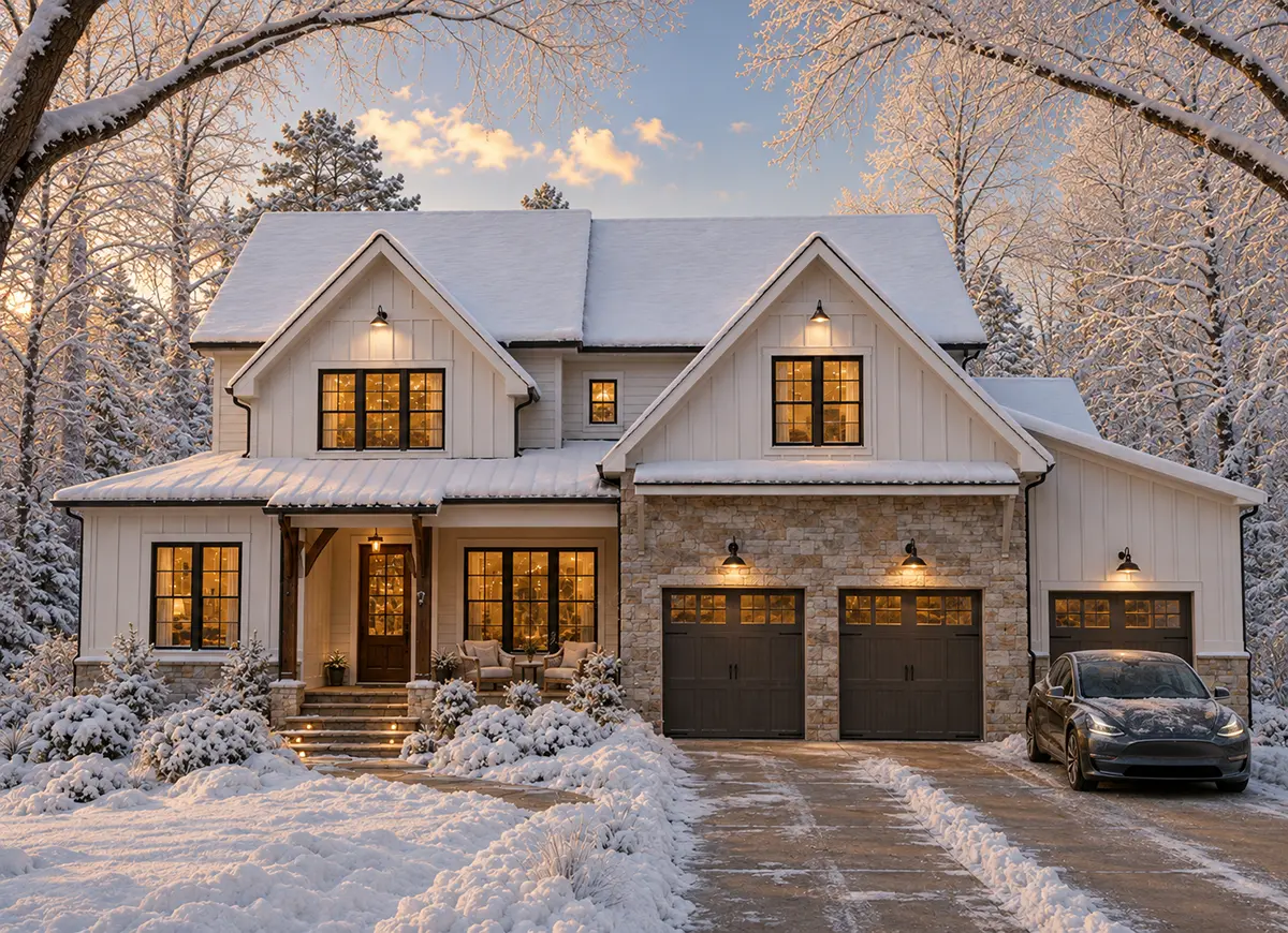 Galvenie attēli 3 – Divstāvu mājas projekts 384 m²: 4 Guļamistabas, Darba istaba, 5 Vannasistabas, Atvērta virtuve, Garāža — 50641R