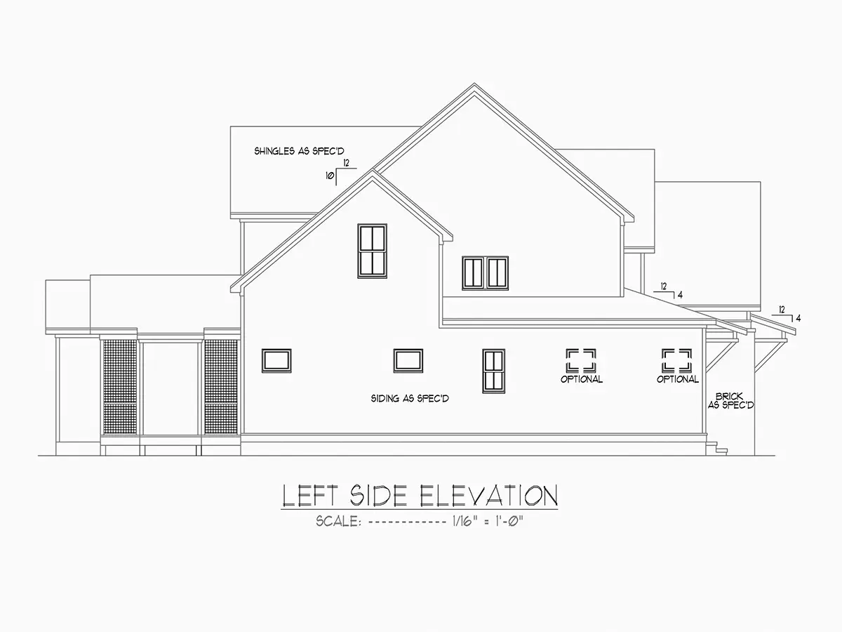 Fasādes 6 – Divstāvu mājas projekts 384 m²: 4 Guļamistabas, Darba istaba, 5 Vannasistabas, Atvērta virtuve, Garāža — 50641R