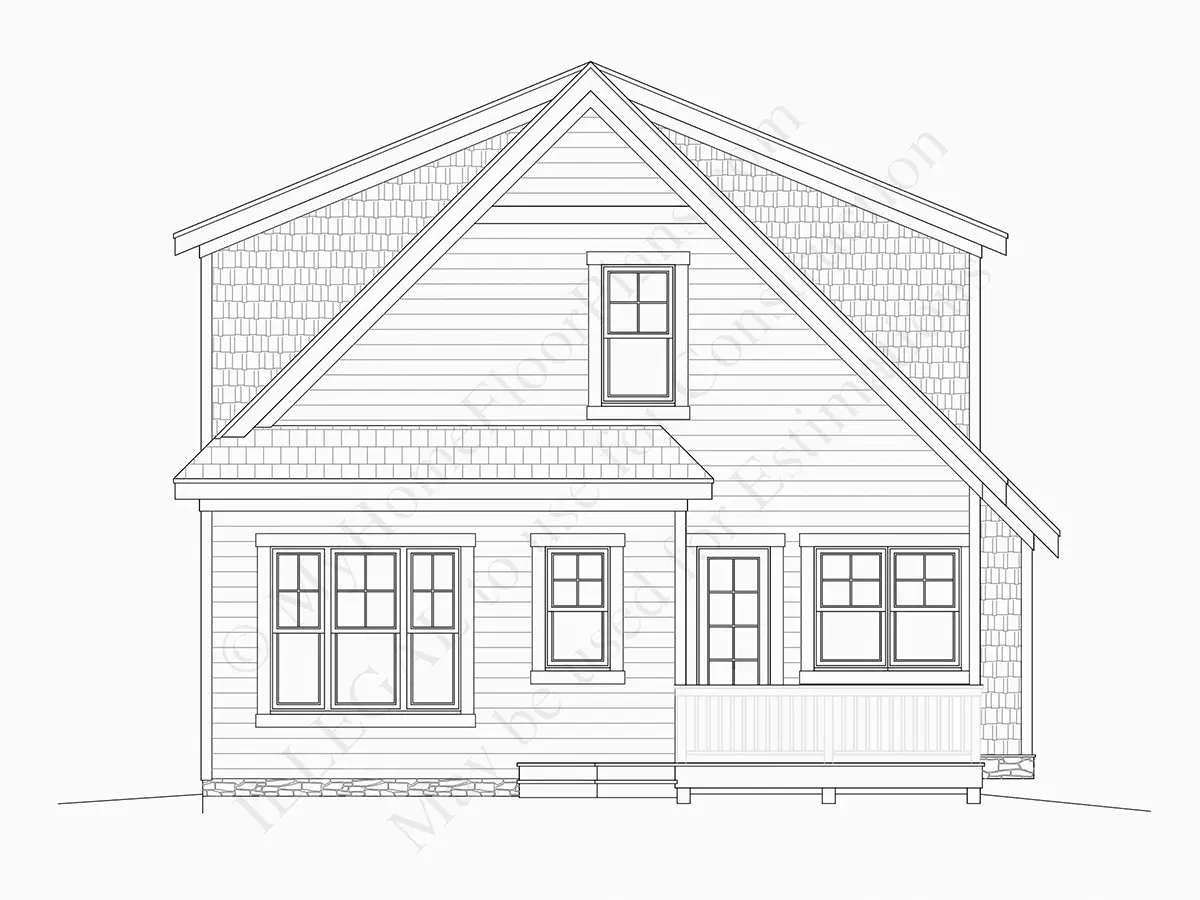 Fasādes 8 – Mājas projekts ar mansardu 292 m²: 4 Guļamistabas, Darba istaba, 3 Vannasistabas, Atvērta virtuve, bez Garāžas — 57107R