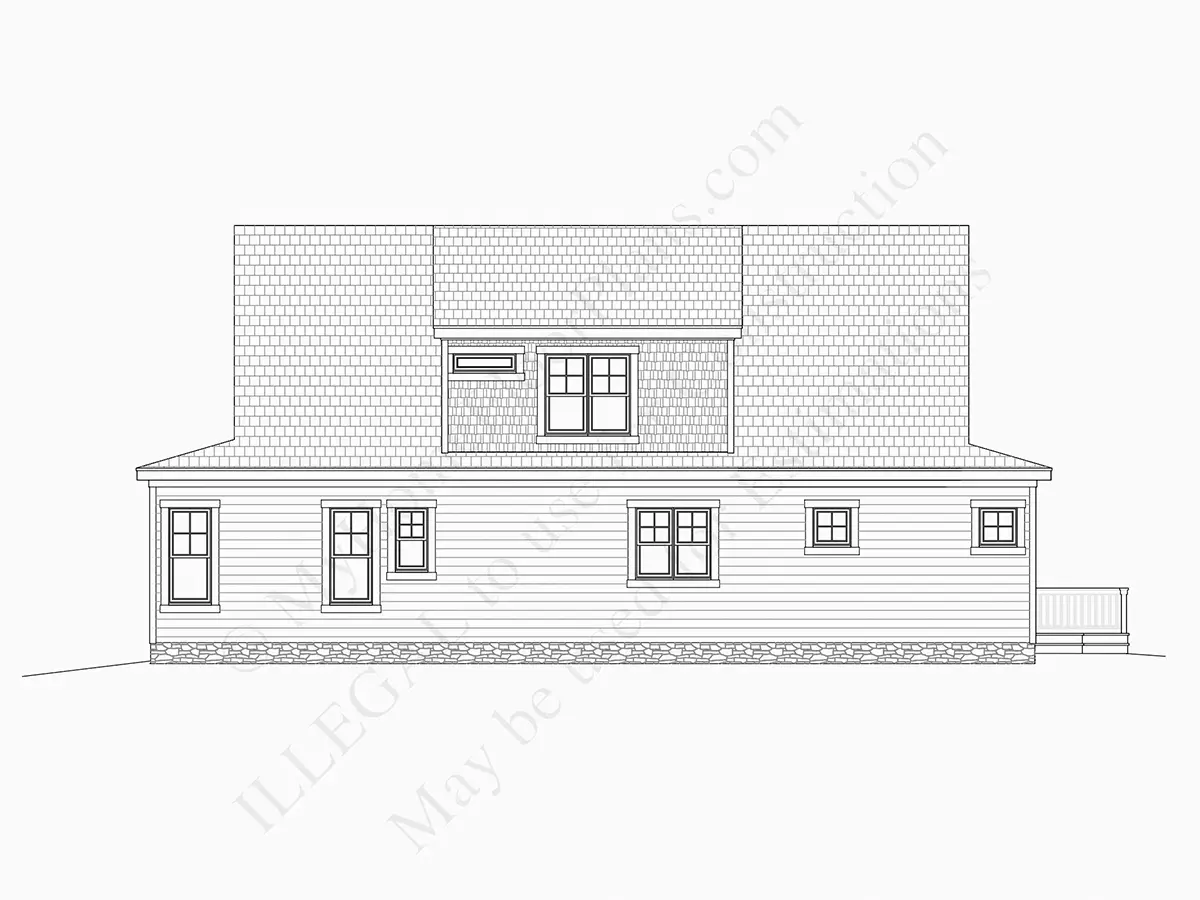 Fasādes 10 – Mājas projekts ar mansardu 292 m²: 4 Guļamistabas, Darba istaba, 3 Vannasistabas, Atvērta virtuve, bez Garāžas — 57107R