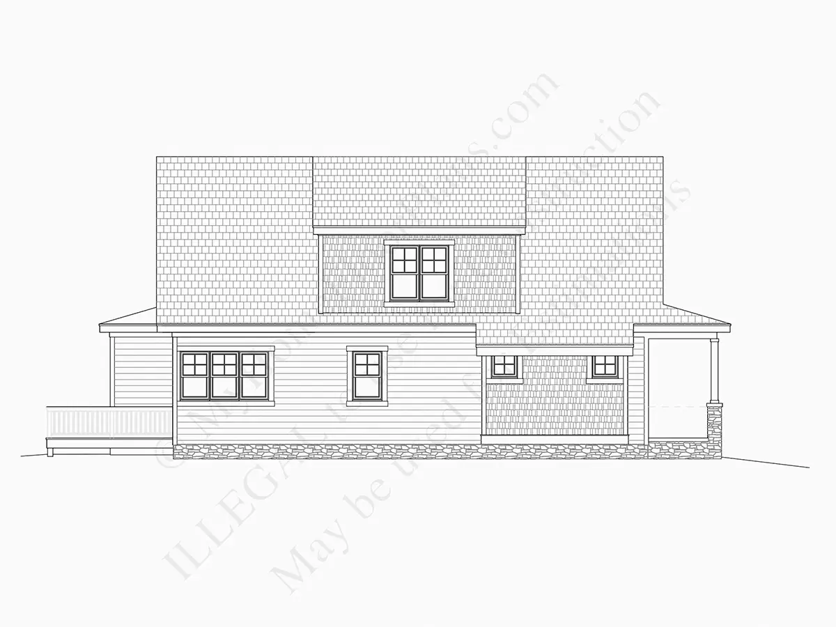 Fasādes 9 – Mājas projekts ar mansardu 292 m²: 4 Guļamistabas, Darba istaba, 3 Vannasistabas, Atvērta virtuve, bez Garāžas — 57107R