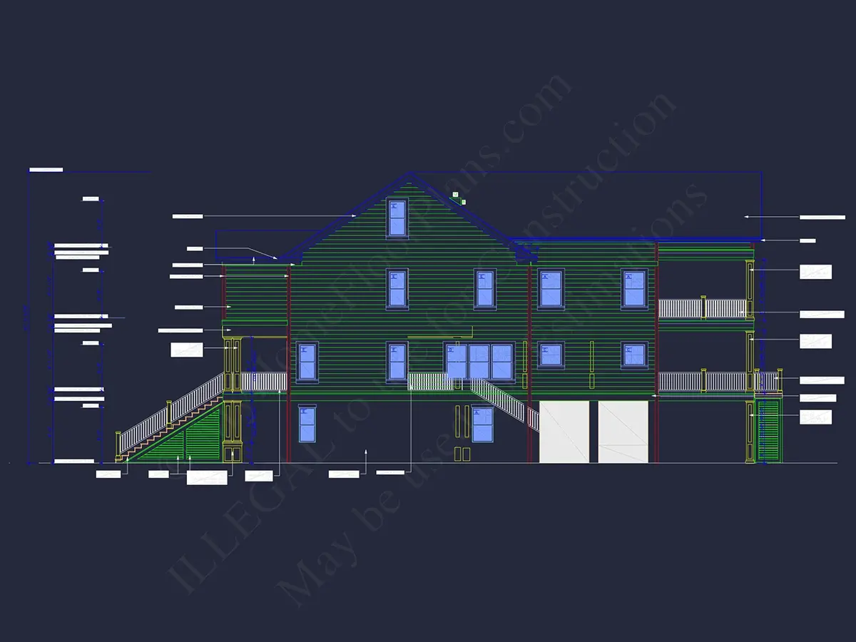 Fasādes 21 – Trīsstāvu mājas projekts 372 m²: 3 Guļamistabas, 5 Vannasistabas, Atvērta virtuve, Garāža — 58990R