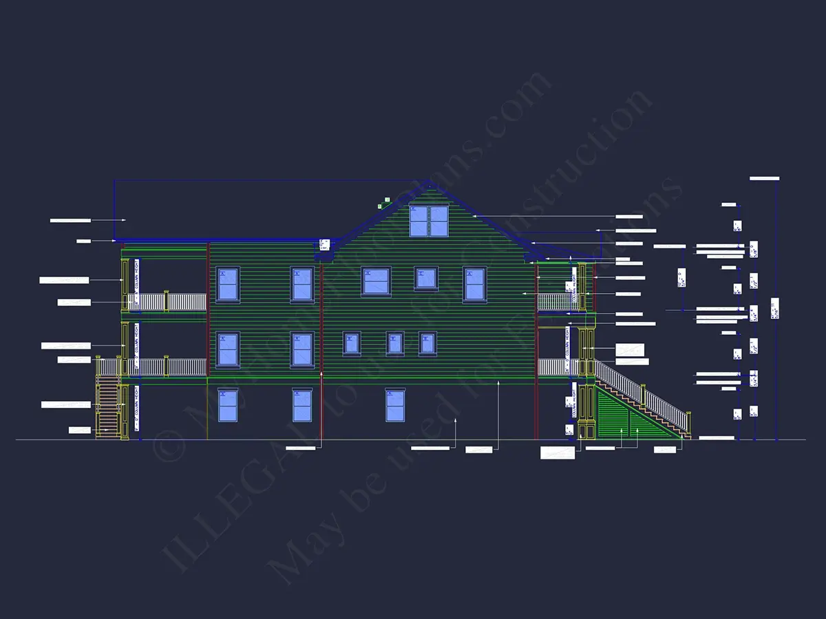 Fasādes 22 – Trīsstāvu mājas projekts 372 m²: 3 Guļamistabas, 5 Vannasistabas, Atvērta virtuve, Garāža — 58990R