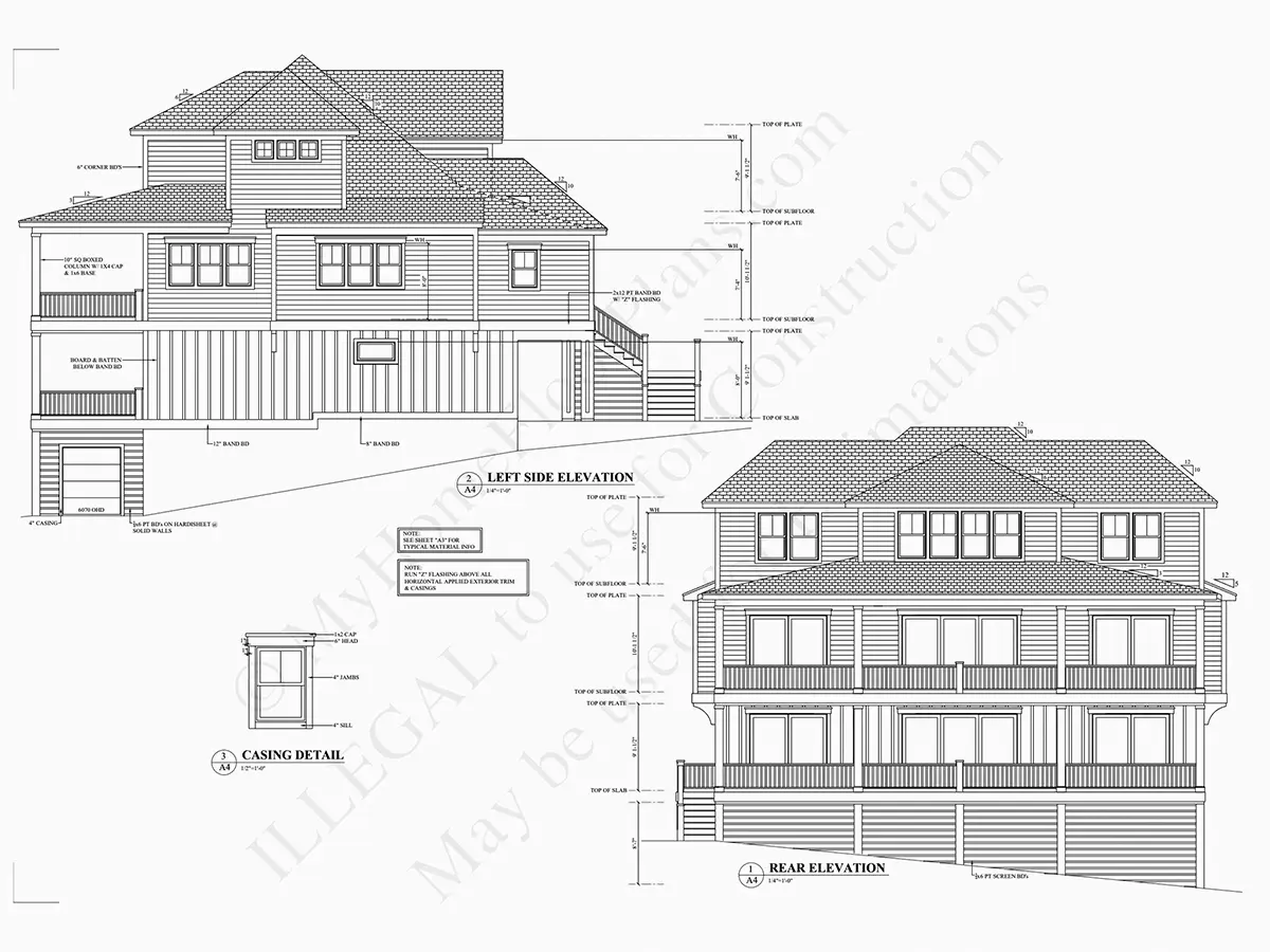 Fasādes 7 – Trīsstāvu mājas projekts 434 m²: 4 Guļamistabas, Darba istaba, 4 Vannasistabas, Atvērta virtuve, Garāža — 92833R