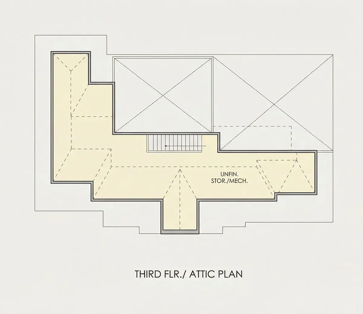 3. stāvs 27 – Divstāvu mājas projekts + pagrabu 599 m²: 6 Guļamistabas, Darba istaba, 8 Vannasistabas, Atvērta virtuve, Garāža — 36963R