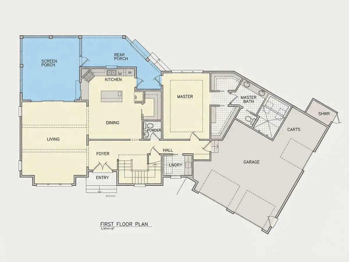 1. stāvs 8 – Vairāk 377 m²: 3 Guļamistabas, 4 Vannasistabas, Garāža — 81823R