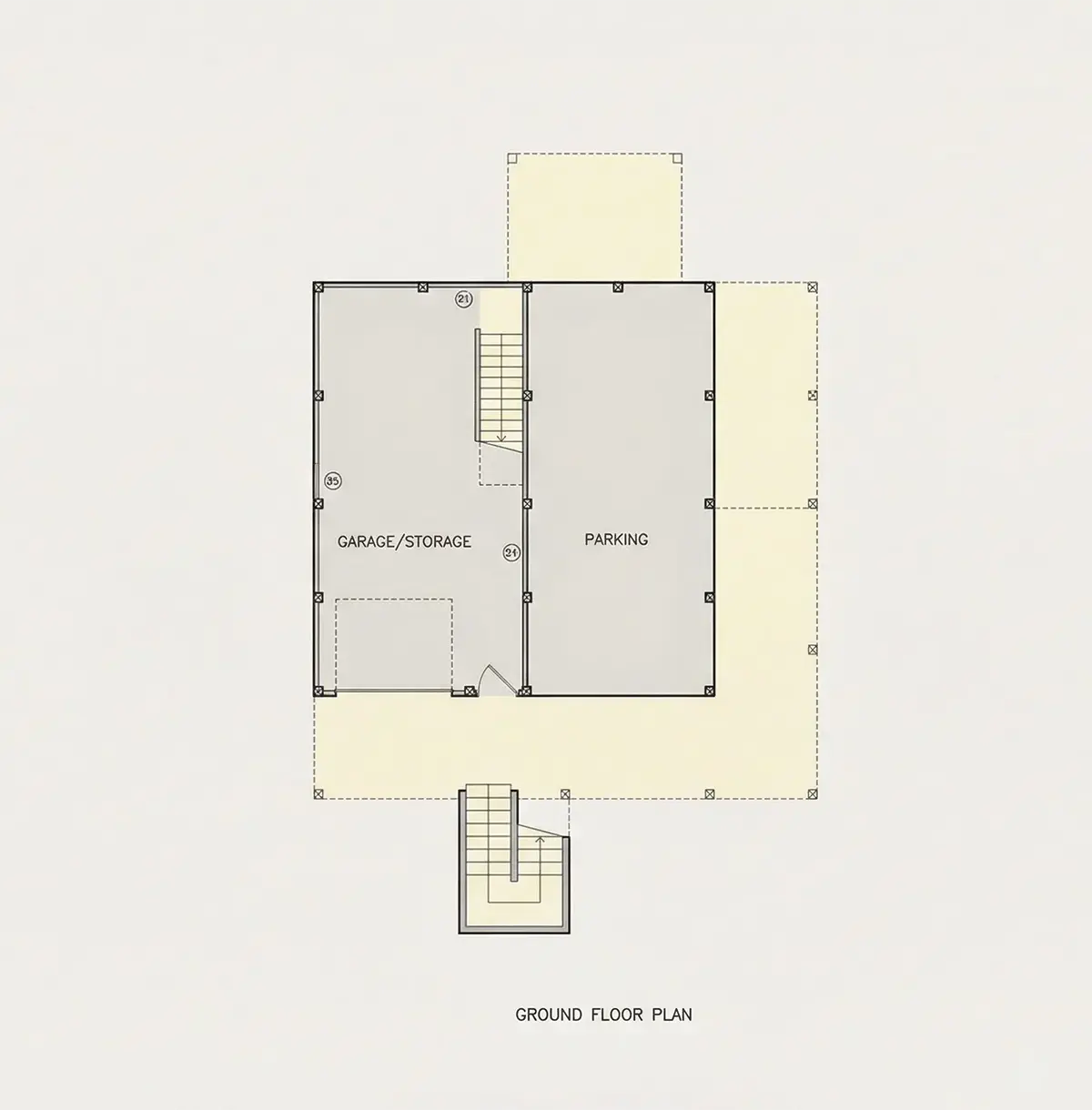 Pagrabs 8 – Trīsstāvu mājas projekts 158 m²: 3 Guļamistabas, Darba istaba, 2 Vannasistabas, Atvērta virtuve, Garāža — 92700R
