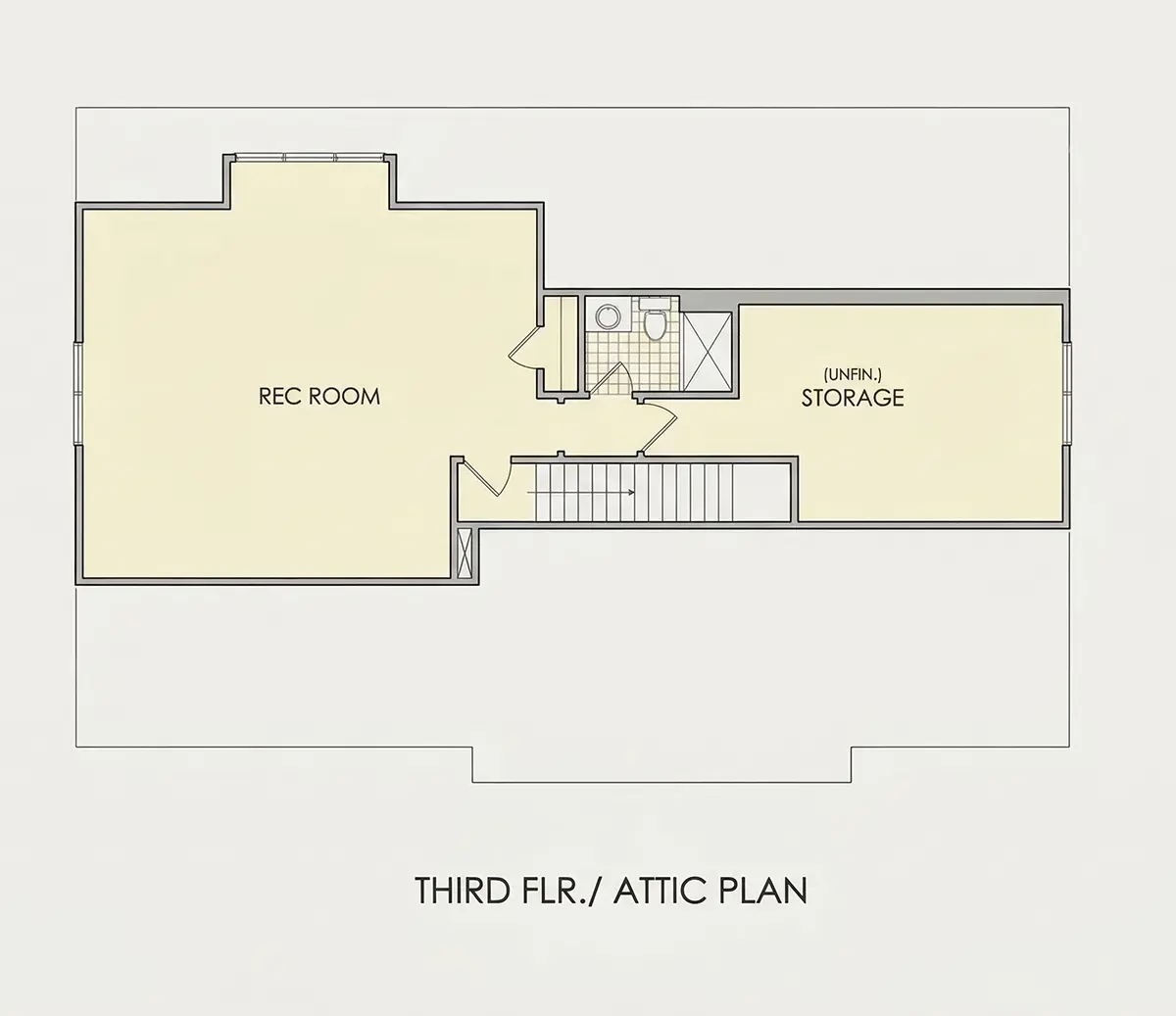 3. stāvs 10 – Trīsstāvu mājas projekts 372 m²: 5 Guļamistabas, Darba istaba, 6 Vannasistabas, Atvērta virtuve, Garāža — 29445R