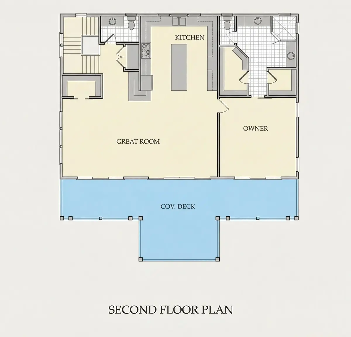 2. stāvs 26 – Divstāvu mājas projekts 276 m²: 4 Guļamistabas, 5 Vannasistabas, Garāža — 10386R