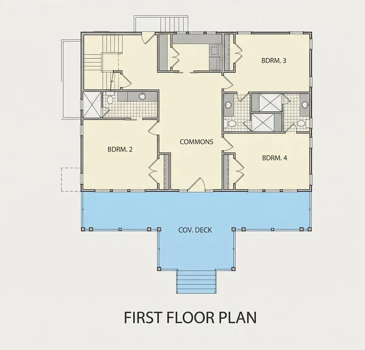 1. stāvs 25 – Divstāvu mājas projekts 276 m²: 4 Guļamistabas, 5 Vannasistabas, Garāža — 10386R