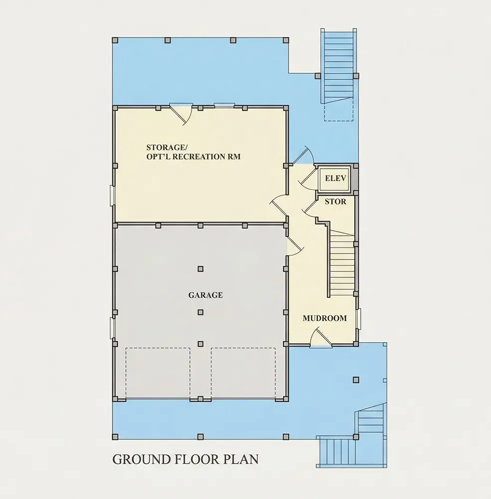 Pagrabs 8 – Trīsstāvu mājas projekts 259 m²: 4 Guļamistabas, 4 Vannasistabas, Atvērta virtuve, Garāža — 70970R