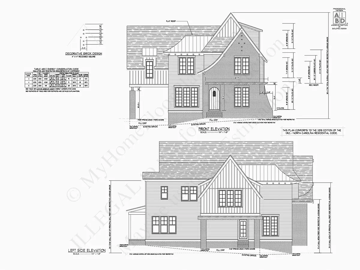 Fasādes 19 – Divstāvu mājas projekts 413 m²: 5 Guļamistabas, 5 Vannasistabas, Atvērta virtuve, Garāža — 95263R