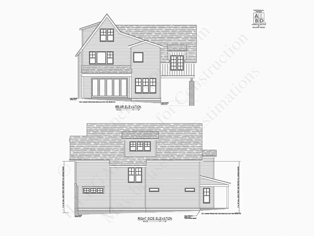 Fasādes 20 – Divstāvu mājas projekts 413 m²: 5 Guļamistabas, 5 Vannasistabas, Atvērta virtuve, Garāža — 95263R