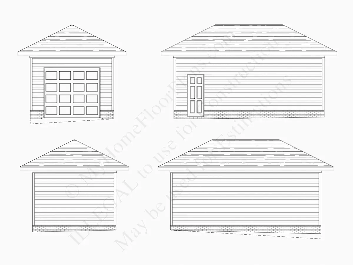 Fasādes 21 – Divstāvu mājas projekts 413 m²: 5 Guļamistabas, 5 Vannasistabas, Atvērta virtuve, Garāža — 95263R