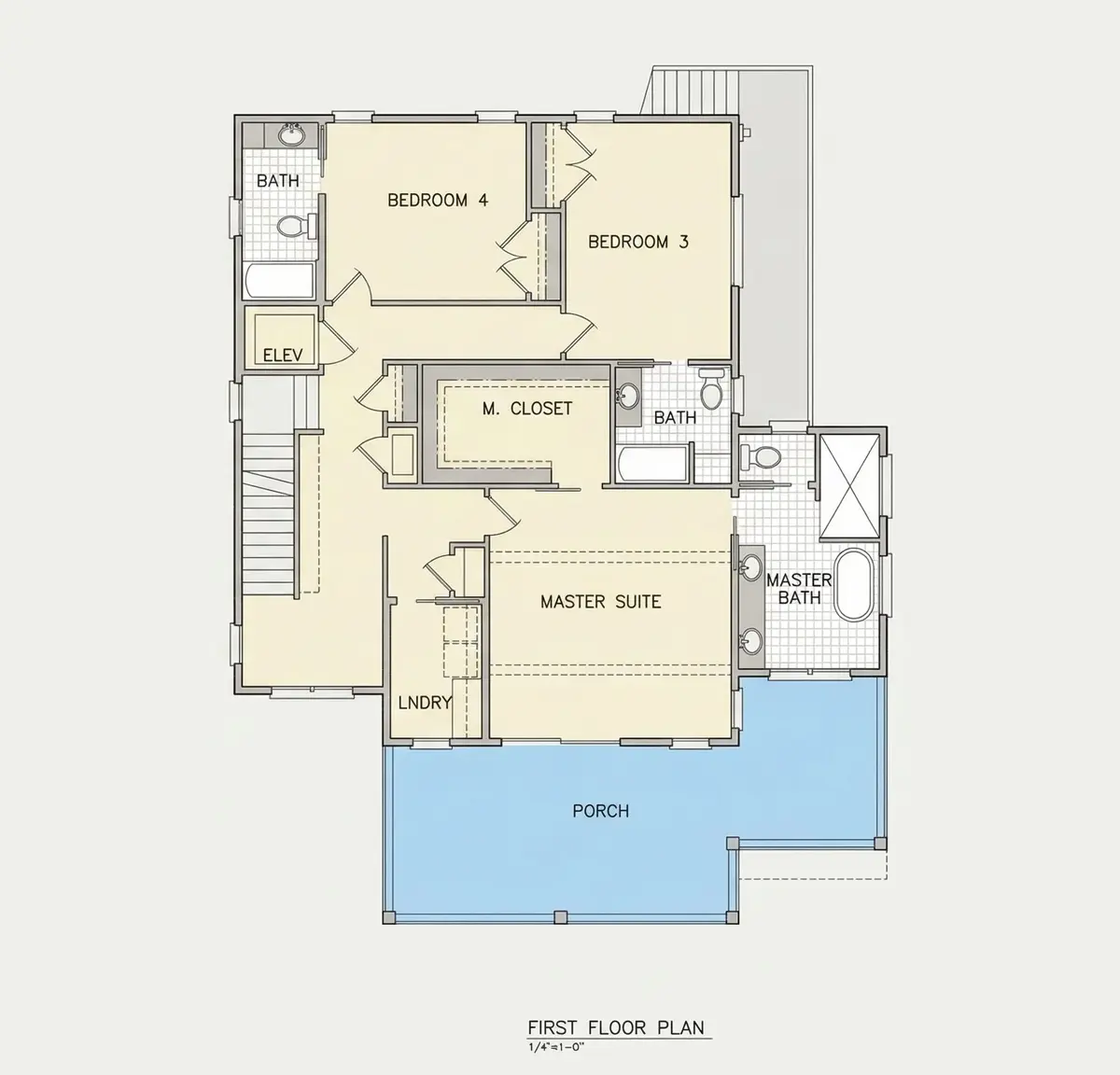 1. stāvs 10 – Trīsstāvu mājas projekts 308 m²: 4 Guļamistabas, 5 Vannasistabas, Atvērta virtuve, Garāža — 90946R
