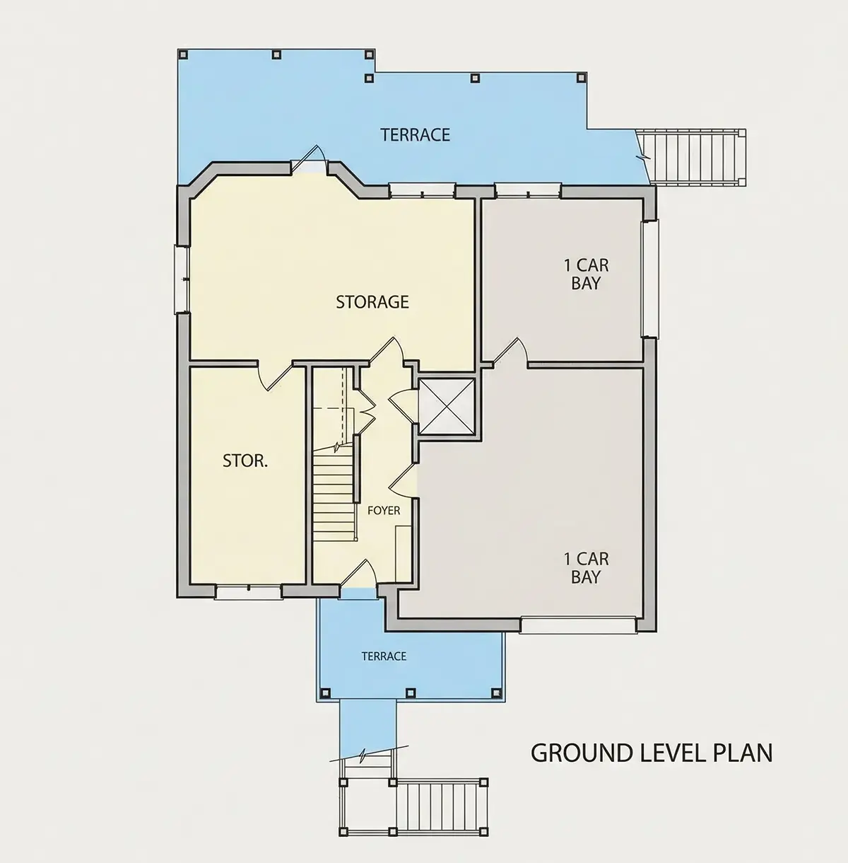 Pagrabs 8 – Trīsstāvu mājas projekts 250 m²: 4 Guļamistabas, 3 Vannasistabas, Atvērta virtuve, Garāža — 25020R