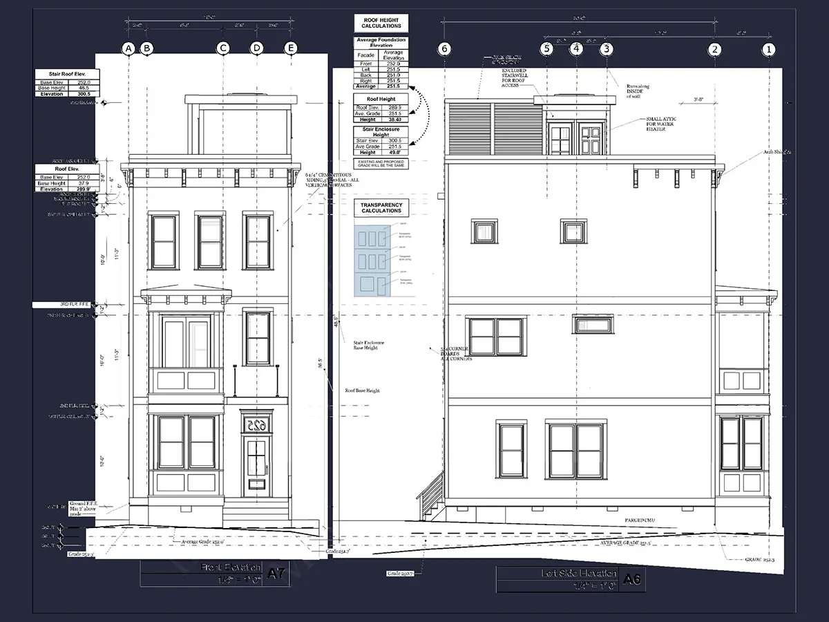 Fasādes 5 – Trīsstāvu mājas projekts 158 m²: 3 Guļamistabas, 3 Vannasistabas, Atvērta virtuve, bez Garāžas — 46831R
