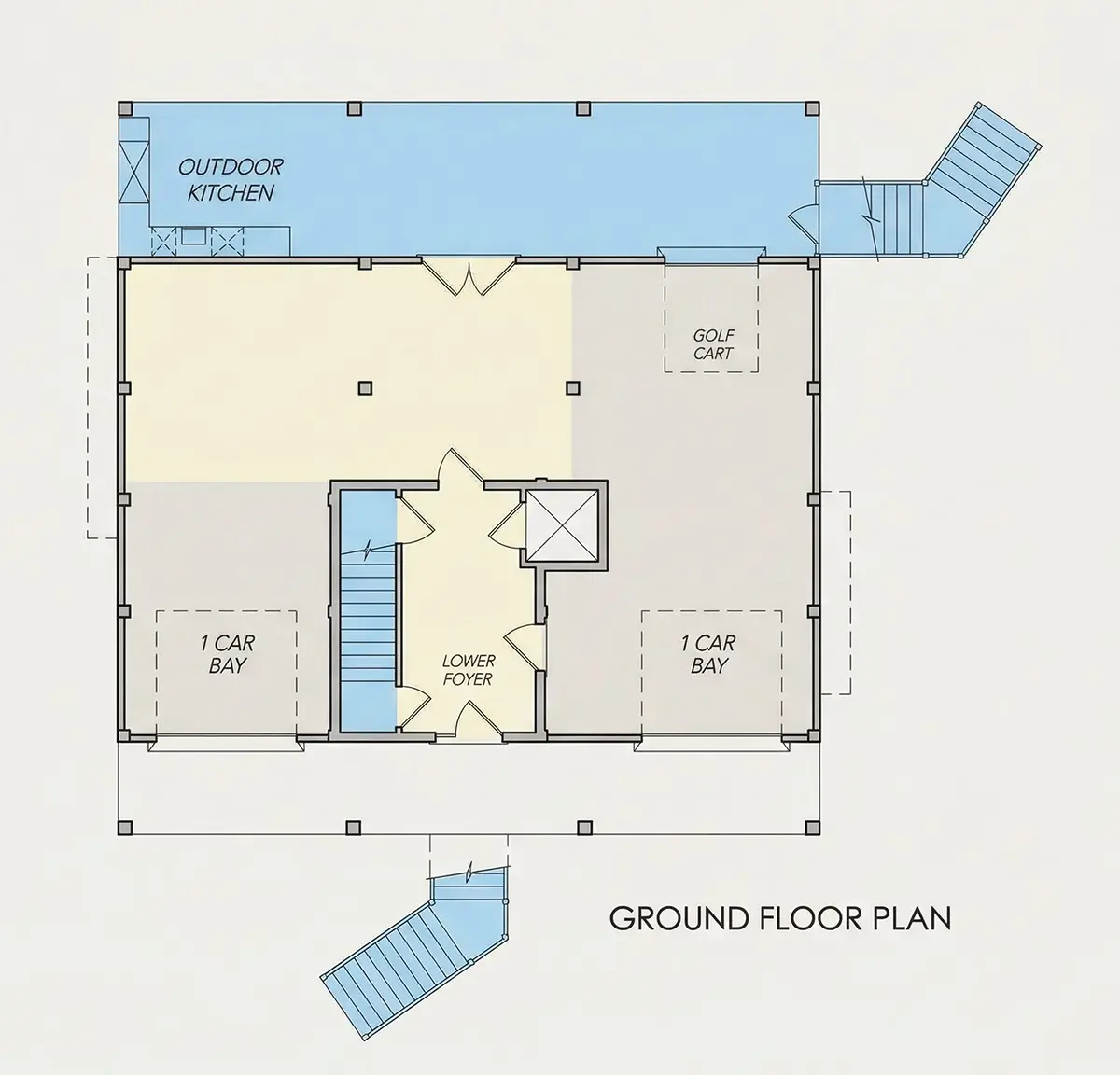 Pagrabs 24 – Trīsstāvu mājas projekts 281 m²: 3 Guļamistabas, 4 Vannasistabas, Atvērta virtuve, Garāža — 89558R