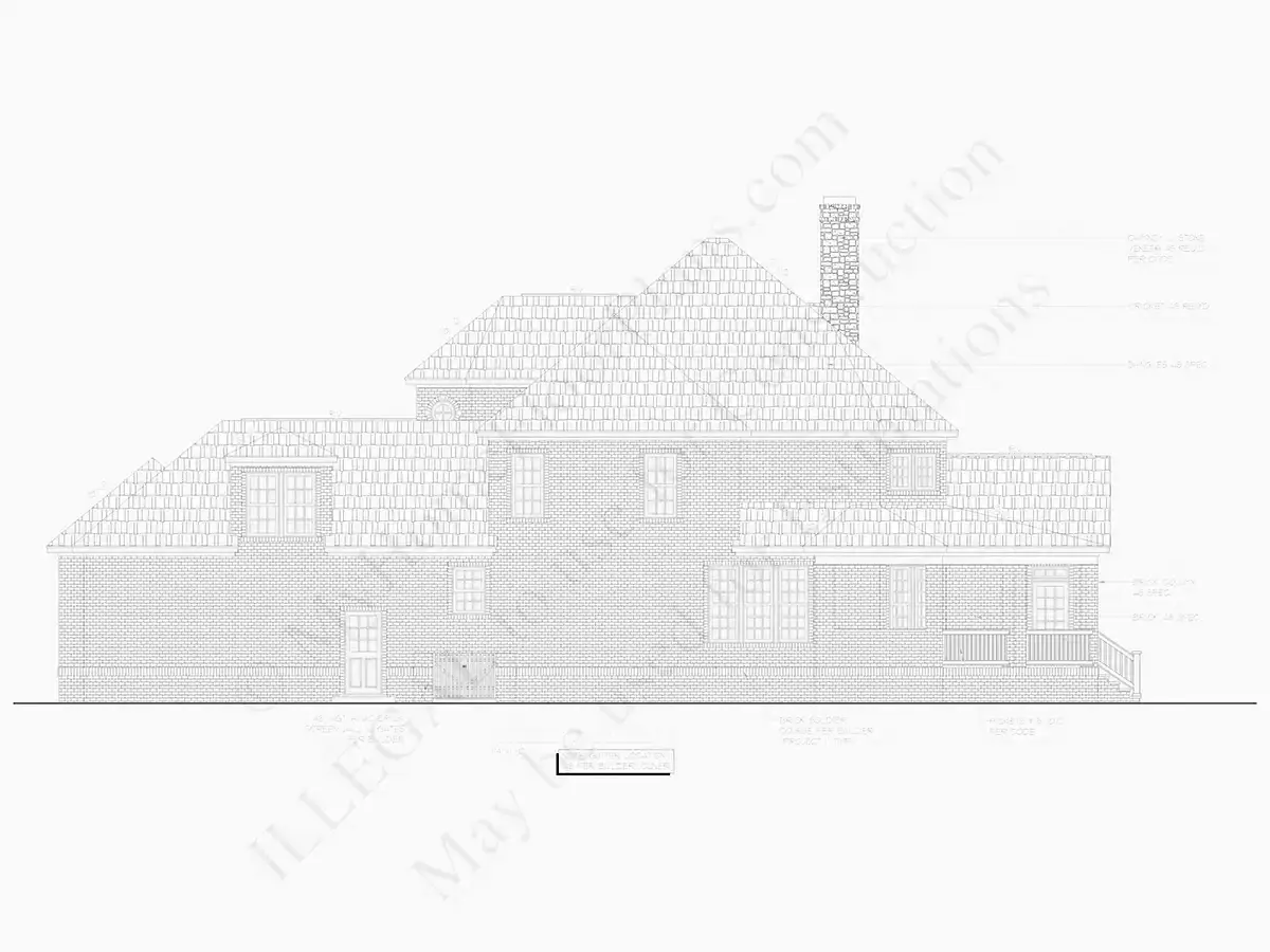 Fasādes 24 – Divstāvu mājas projekts 390 m²: 4 Guļamistabas, Darba istaba, 5 Vannasistabas, Atvērta virtuve, Garāža — 20933R