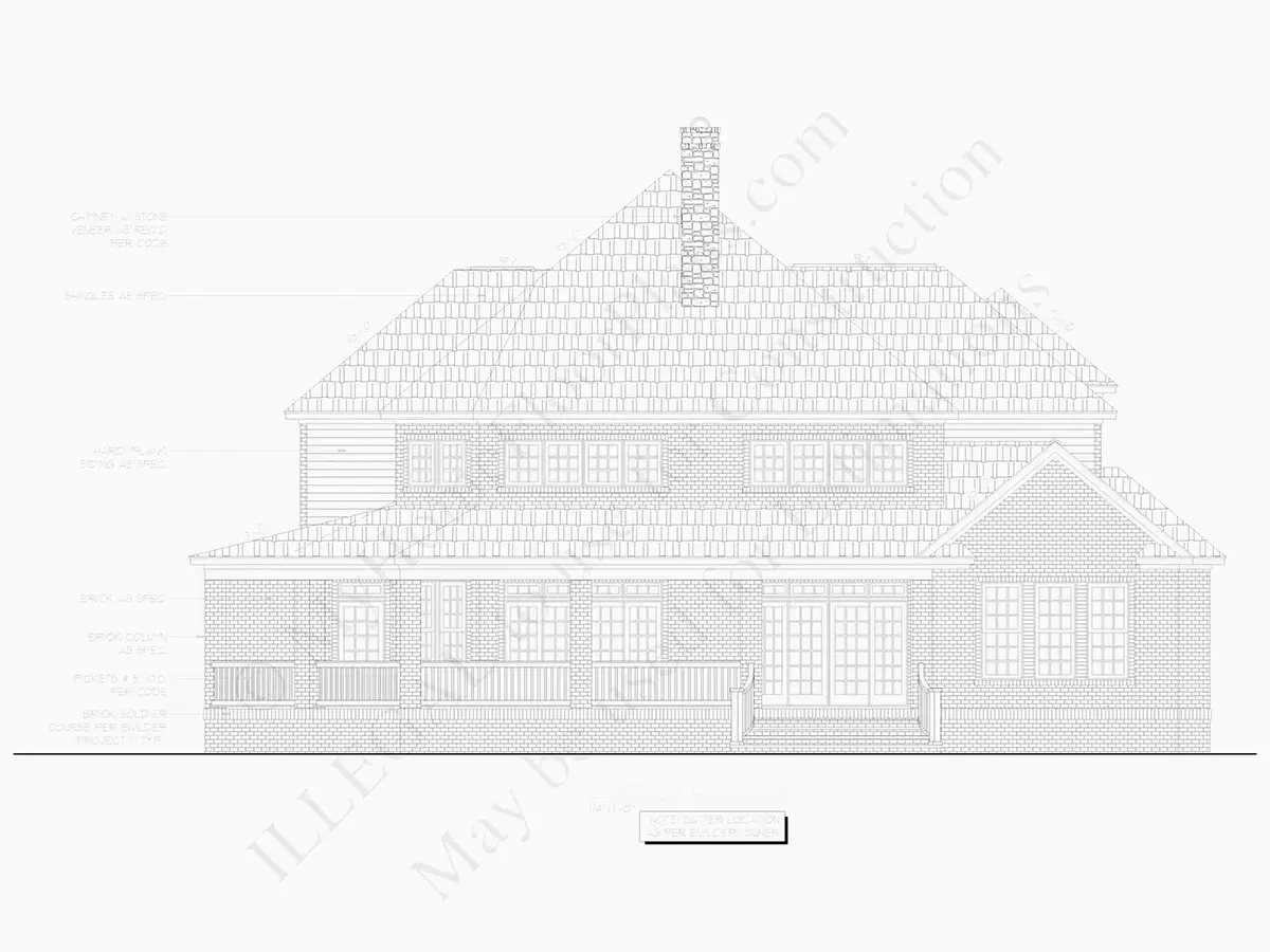 Fasādes 26 – Divstāvu mājas projekts 390 m²: 4 Guļamistabas, Darba istaba, 5 Vannasistabas, Atvērta virtuve, Garāža — 20933R