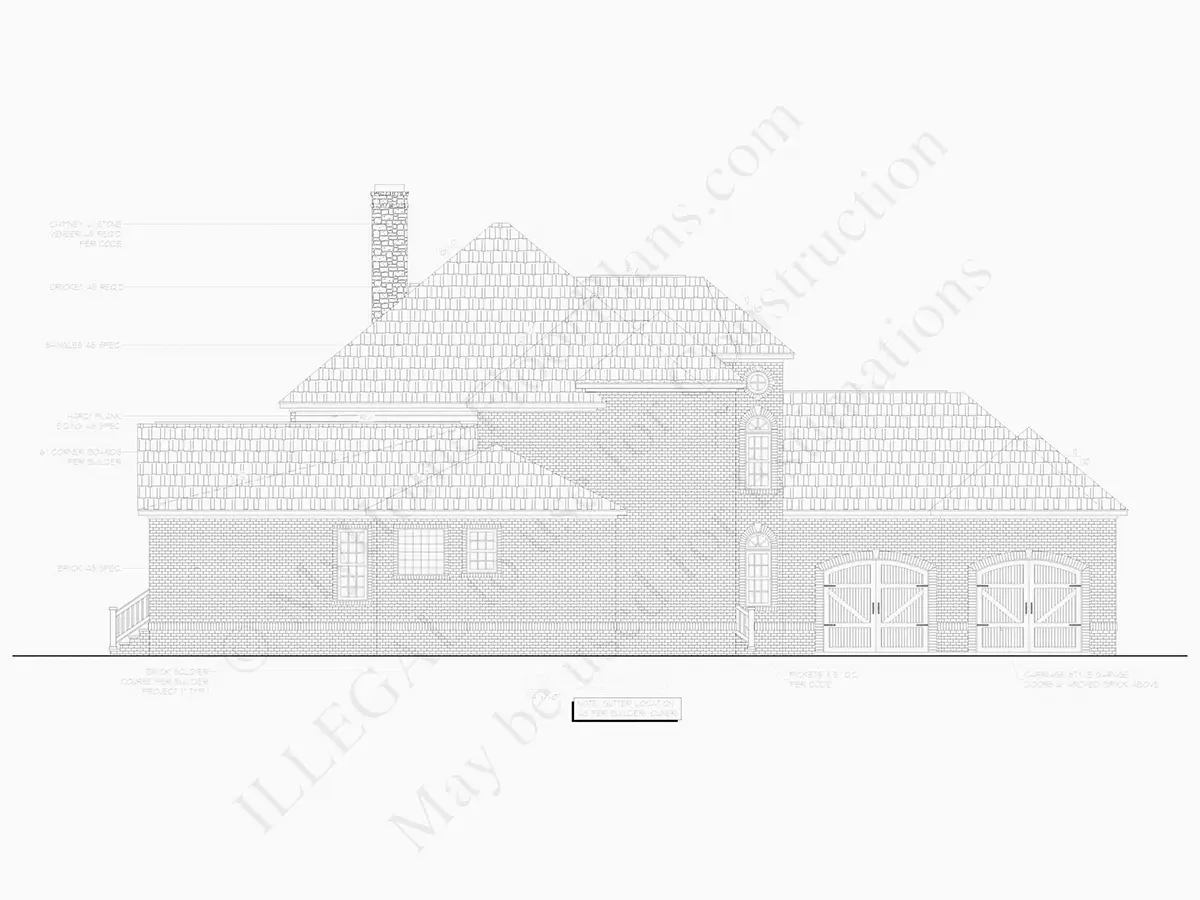 Fasādes 25 – Divstāvu mājas projekts 390 m²: 4 Guļamistabas, Darba istaba, 5 Vannasistabas, Atvērta virtuve, Garāža — 20933R