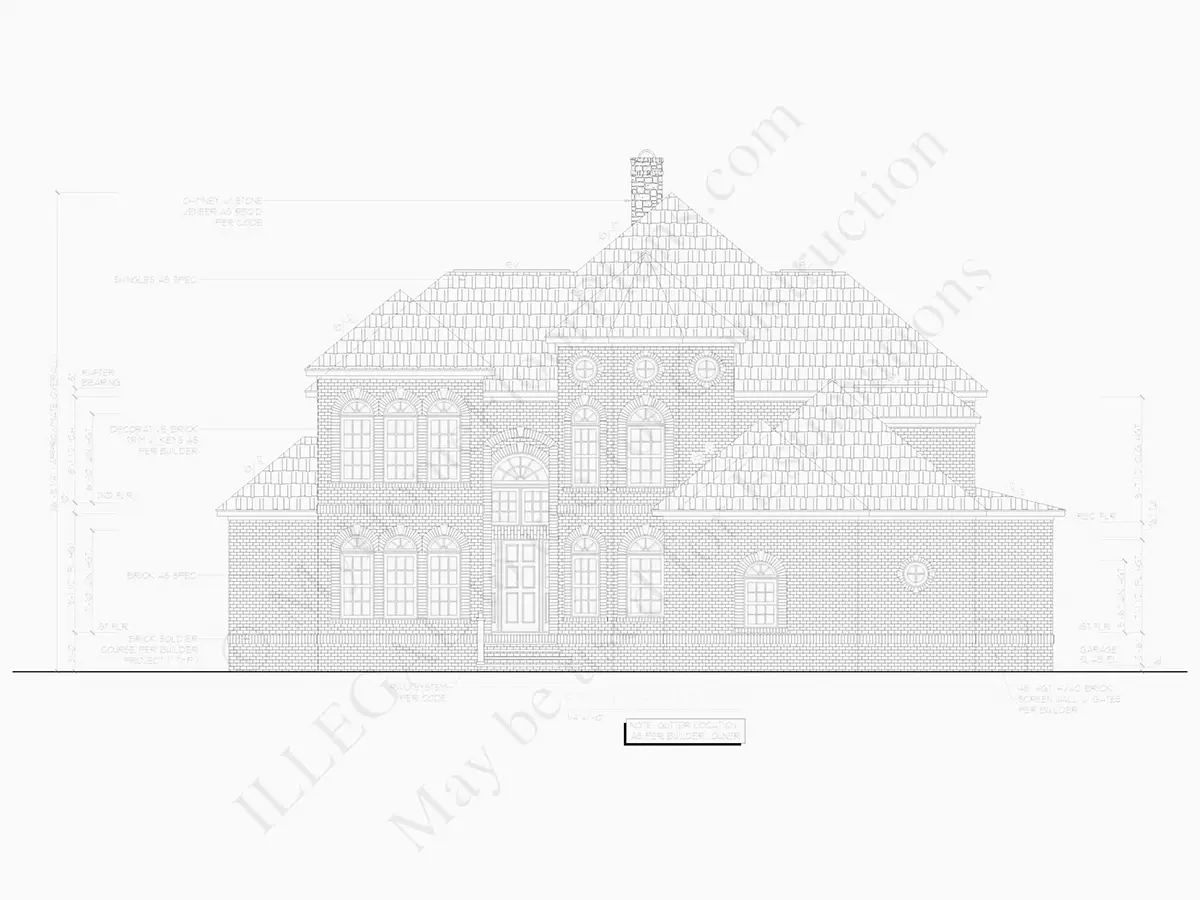 Fasādes 27 – Divstāvu mājas projekts 390 m²: 4 Guļamistabas, Darba istaba, 5 Vannasistabas, Atvērta virtuve, Garāža — 20933R