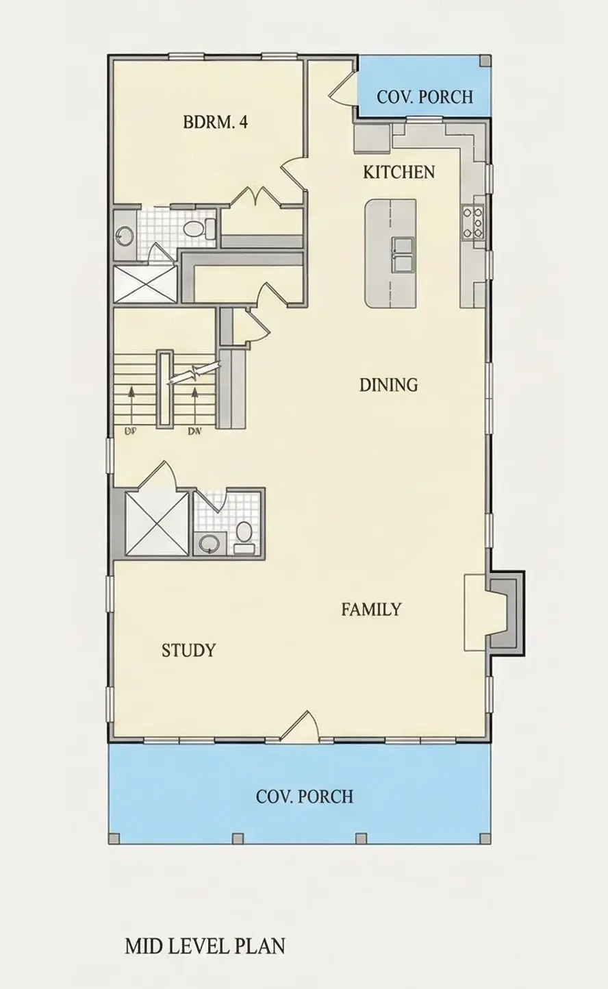 1. stāvs 11 – Trīsstāvu mājas projekts 360 m²: 6 Guļamistabas, 6 Vannasistabas, Atvērta virtuve, Garāža — 57962R