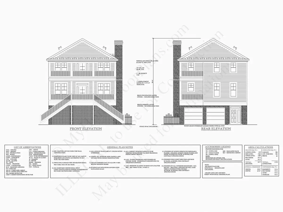 Fasādes 7 – Trīsstāvu mājas projekts 360 m²: 6 Guļamistabas, 6 Vannasistabas, Atvērta virtuve, Garāža — 57962R
